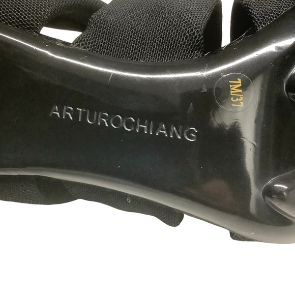 ARTURO CHIANG BLACK STRAPPY OPEN TOE HIGH HEELS/ Size 7 - Picture 11 of 12